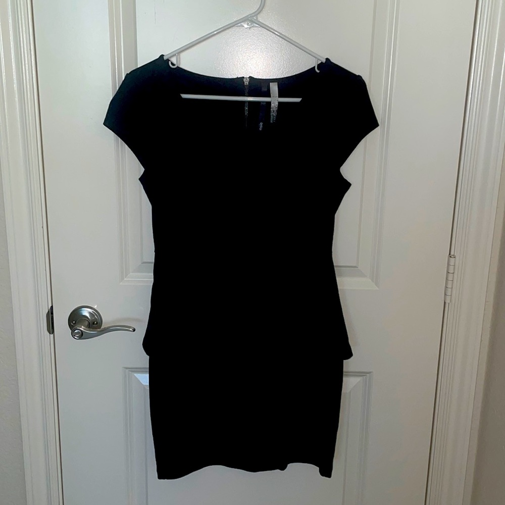Kensie Black Peplum Mini Dress